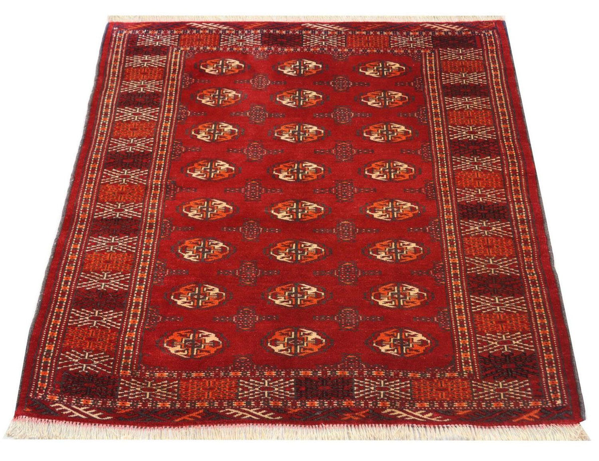 Alfombra Turkaman - 144 x 110 cm - rojo