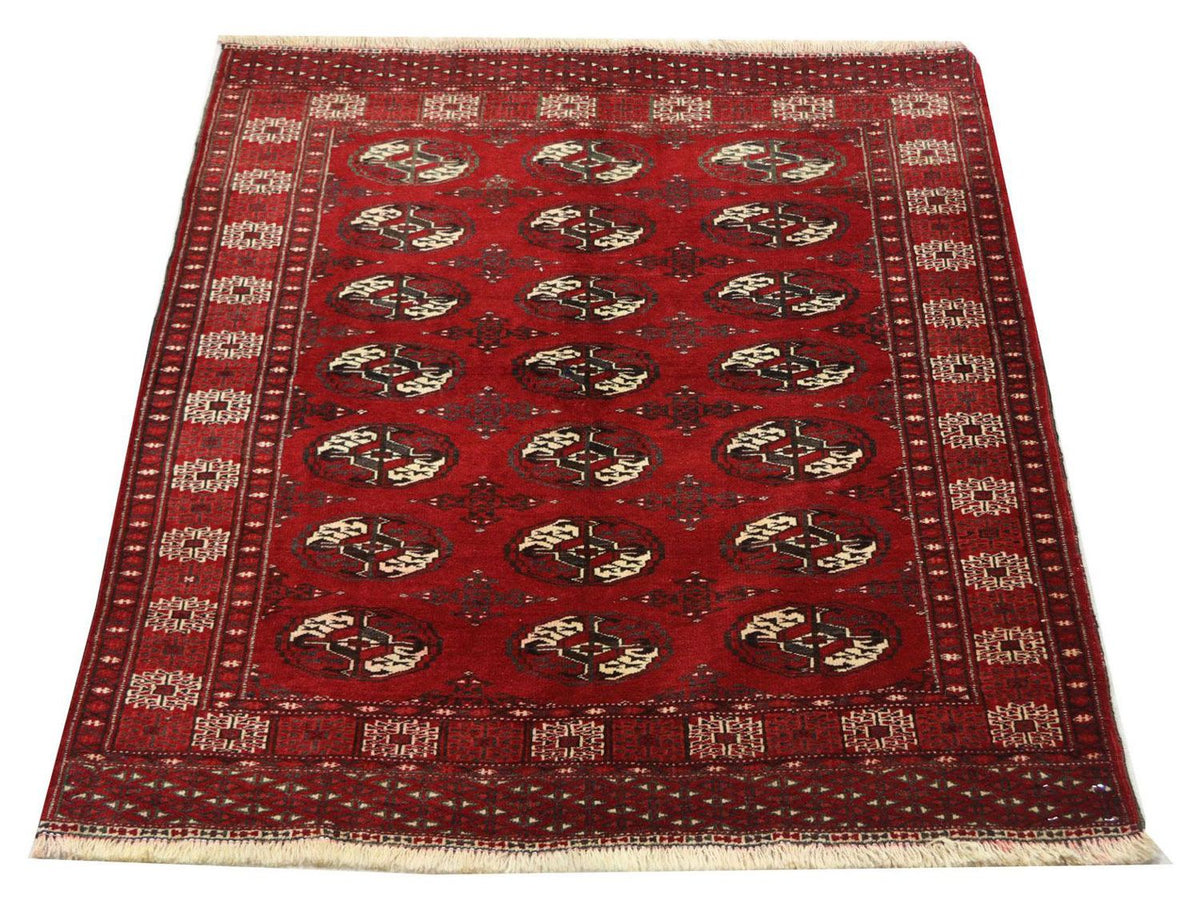 Alfombra afgana - 152 x 118 cm - rojo oscuro
