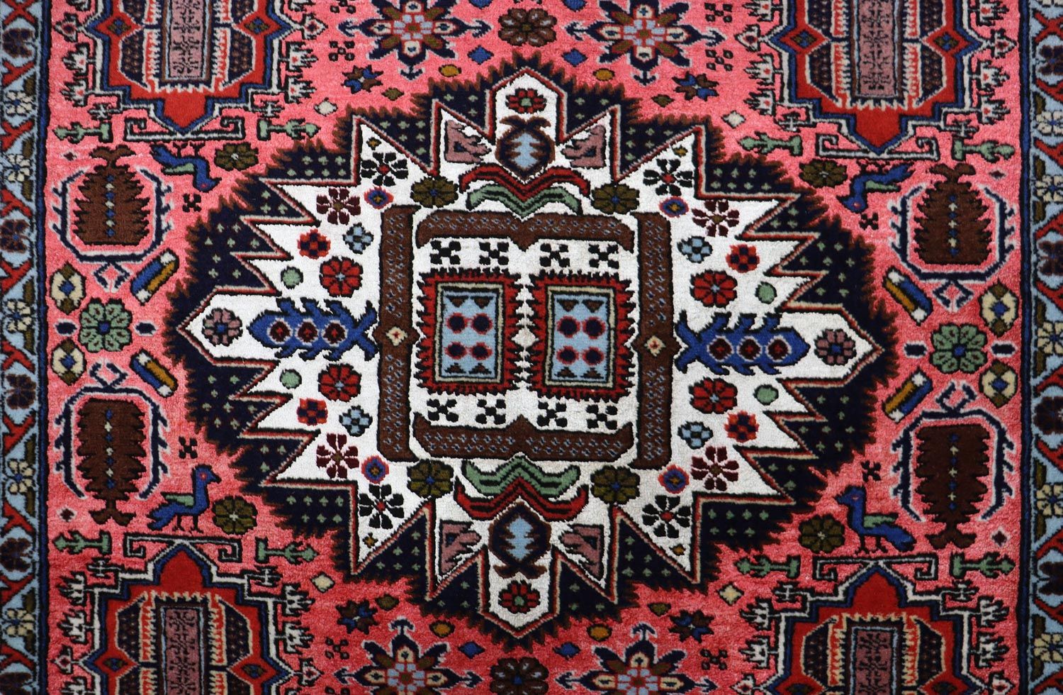 Alfombra persa - Nómada - 182 x 139 cm - salmón