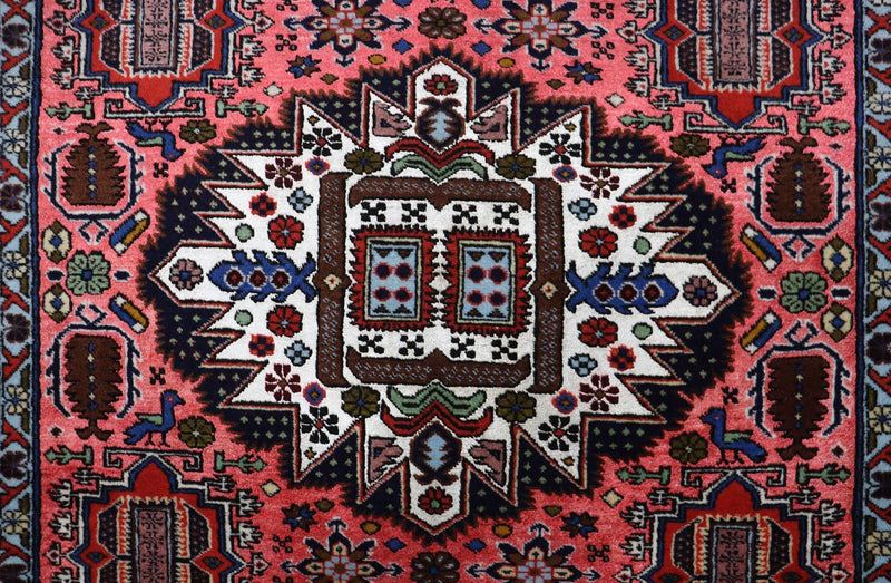 Alfombra persa - Nómada - 182 x 139 cm - salmón