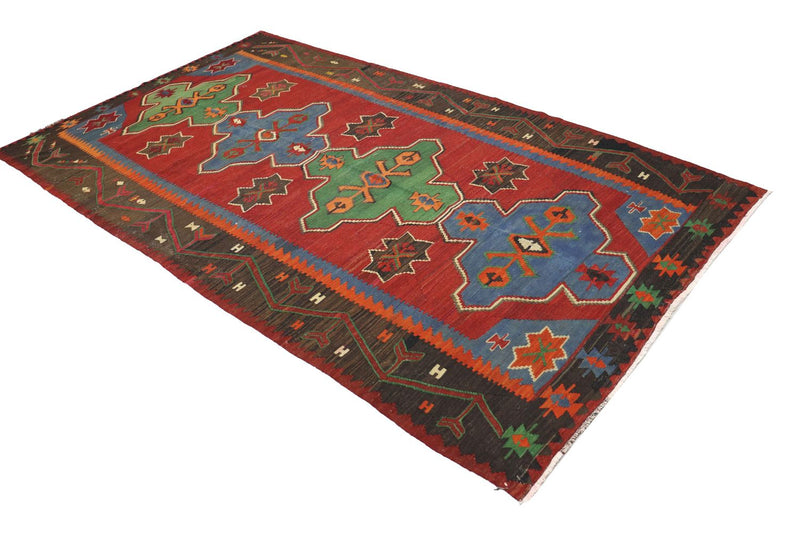 Alfombra Kelim - Oriental - 284 x 165 cm - rojo