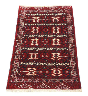 Alfombra afgana - Bukhara - 165 x 90 cm - rojo oscuro
