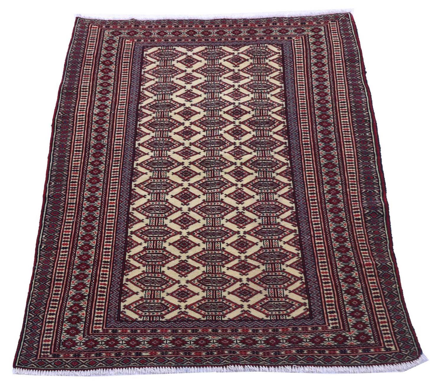 Alfombra afgana - 164 x 121 cm - rojo burdeos