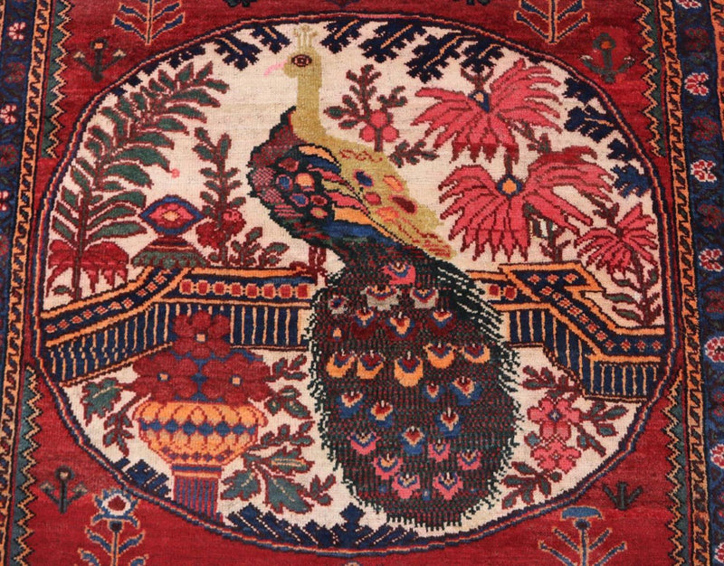 Alfombra afgana - 145 x 117 cm - rojo oscuro