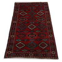 Alfombra Belutsch - 198 x 102 cm - rojo oscuro