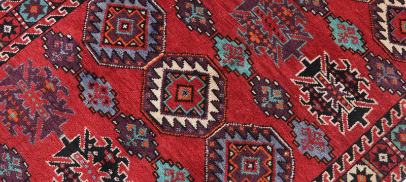 Alfombra Belutsch - 198 x 102 cm - rojo oscuro