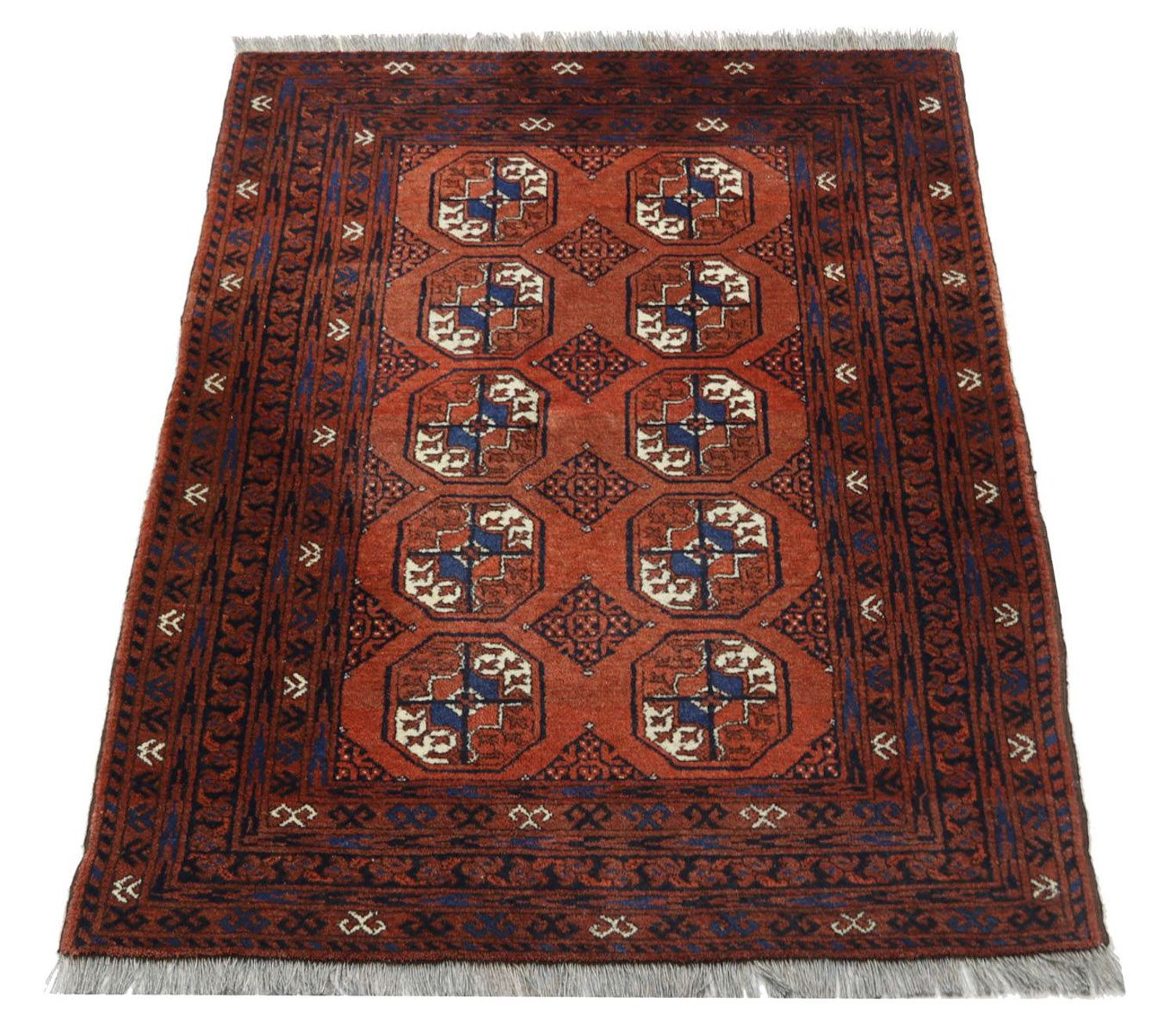 Alfombra afgana - 155 x 103 cm - rojo oscuro