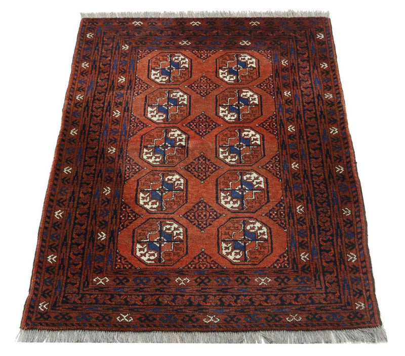 Alfombra afgana - 155 x 103 cm - rojo oscuro
