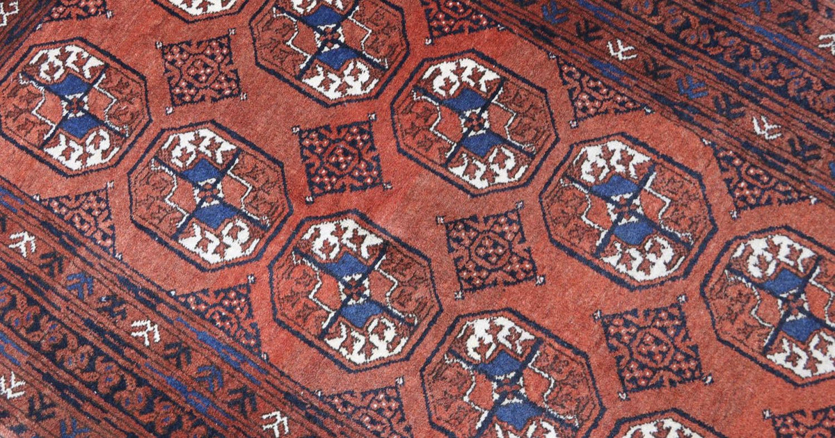 Alfombra afgana - 155 x 103 cm - rojo oscuro