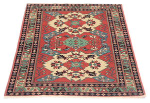 Alfombra afgana - 170 x 138 cm - rojo