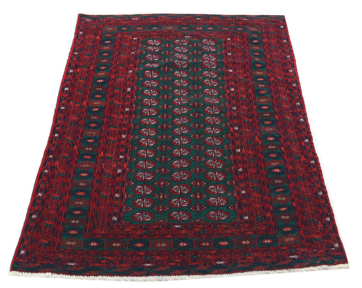 Alfombra afgana - 189 x 124 cm - rojo oscuro