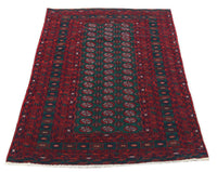 Alfombra afgana - 189 x 124 cm - rojo oscuro