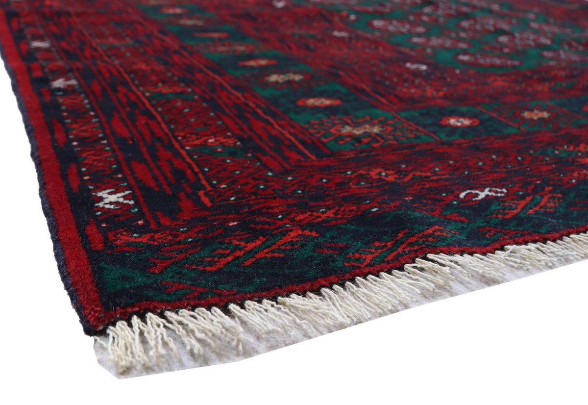 Alfombra afgana - 189 x 124 cm - rojo oscuro