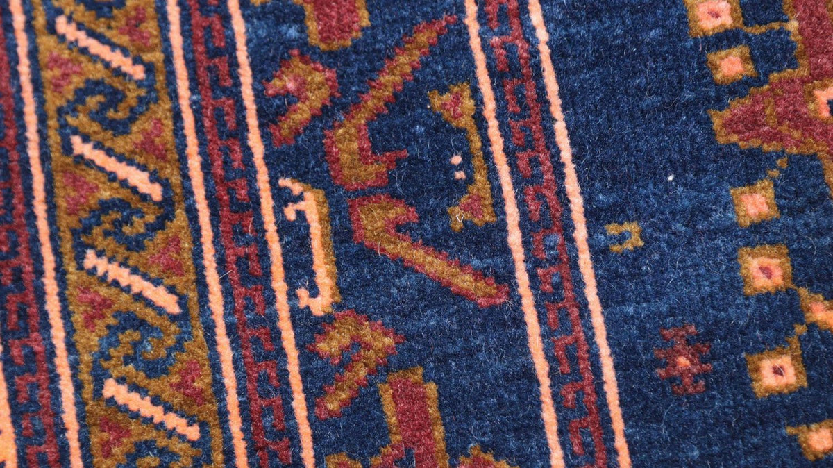 Alfombra afgana - 136 x 95 cm - azul