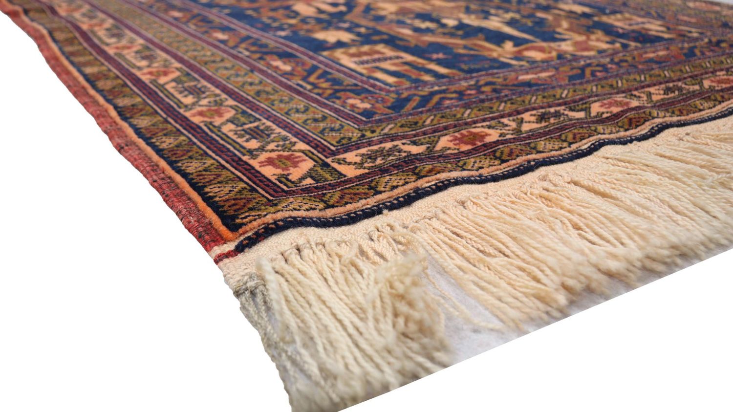Alfombra afgana - 136 x 95 cm - azul