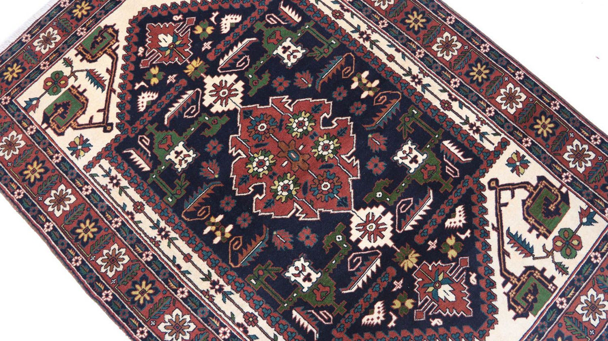 Alfombra afgana - 182 x 129 cm - azul oscuro