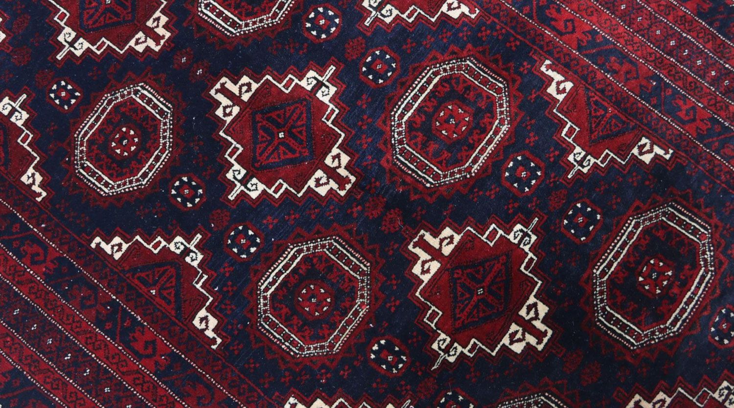 Alfombra afgana - 173 x 117 cm - rojo oscuro