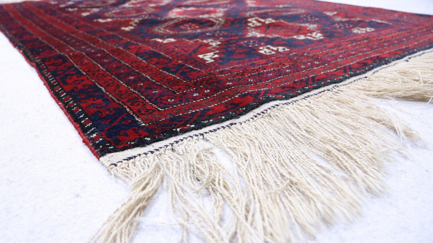 Alfombra afgana - 173 x 117 cm - rojo oscuro