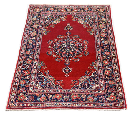 Alfombra persa - Keshan - 154 x 101 cm - rojo