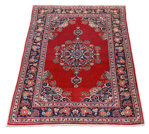 Alfombra persa - Keshan - 154 x 101 cm - rojo