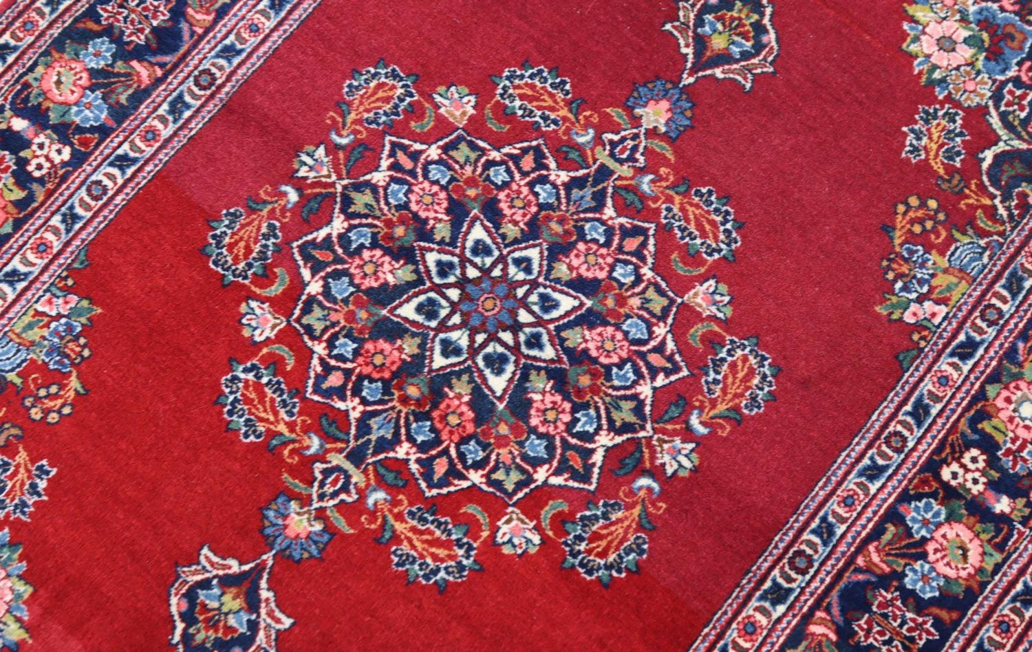 Alfombra persa - Keshan - 154 x 101 cm - rojo