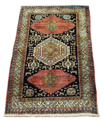Alfombra oriental - 130 x 84 cm - azul oscuro
