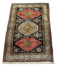 Alfombra oriental - 130 x 84 cm - azul oscuro