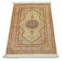 Alfombra de seda - Ghom Seda - Prima - 150 x 100 cm - beige