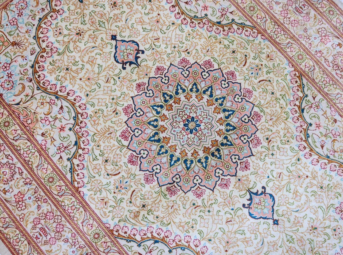 Alfombra de seda - Ghom Seda - Prima - 150 x 100 cm - beige