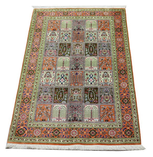 Alfombra de seda - Ghom Seda - Prima - 157 x 100 cm - óxido