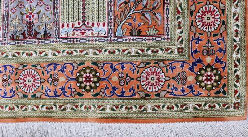 Alfombra de seda - Ghom Seda - Prima - 157 x 100 cm - óxido