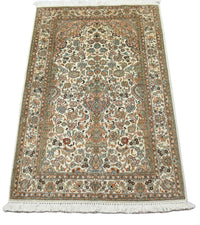 Alfombra de seda - Seda de Cachemira - 158 x 96 cm - beige