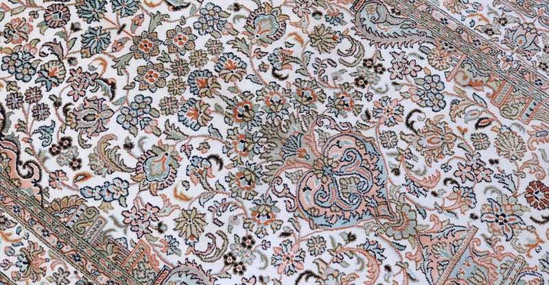 Alfombra de seda - Seda de Cachemira - 158 x 96 cm - beige