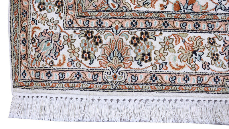 Alfombra de seda - Seda de Cachemira - 158 x 96 cm - beige