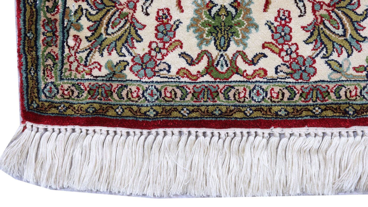 Alfombra de seda - Seda de Cachemira - 149 x 90 cm - rojo oscuro