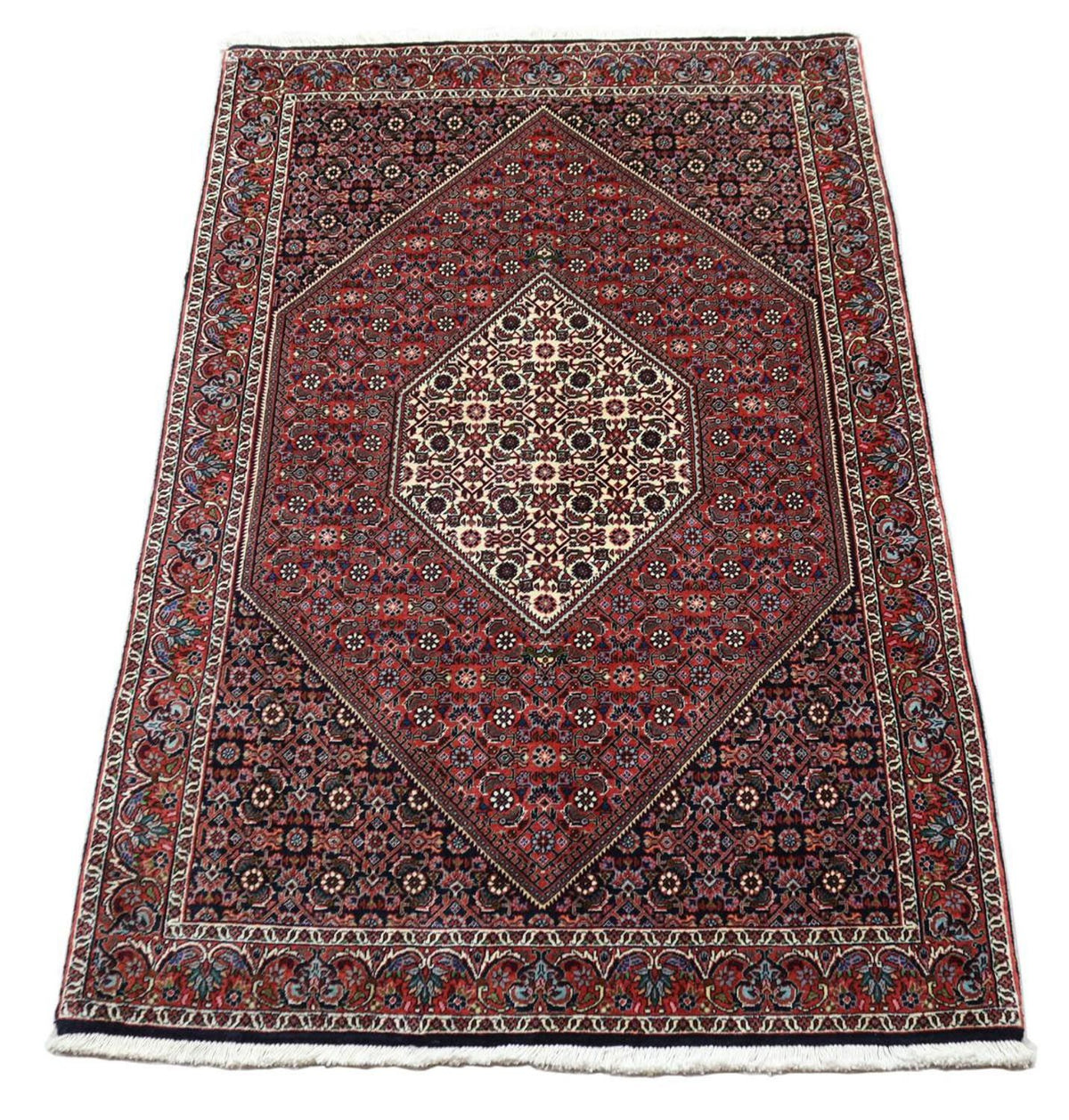 Alfombra persa - Bidjar - 178 x 109 cm - rojo oscuro