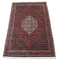 Alfombra persa - Bidjar - 178 x 109 cm - rojo oscuro