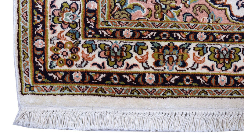 Alfombra de seda - Seda de Cachemira - 154 x 93 cm - beige