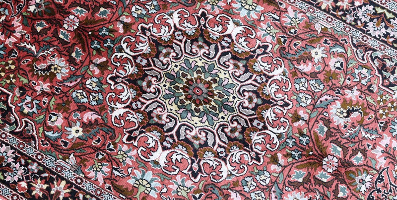 Alfombra de seda - Seda de Cachemira - 152 x 91 cm - rojo oscuro