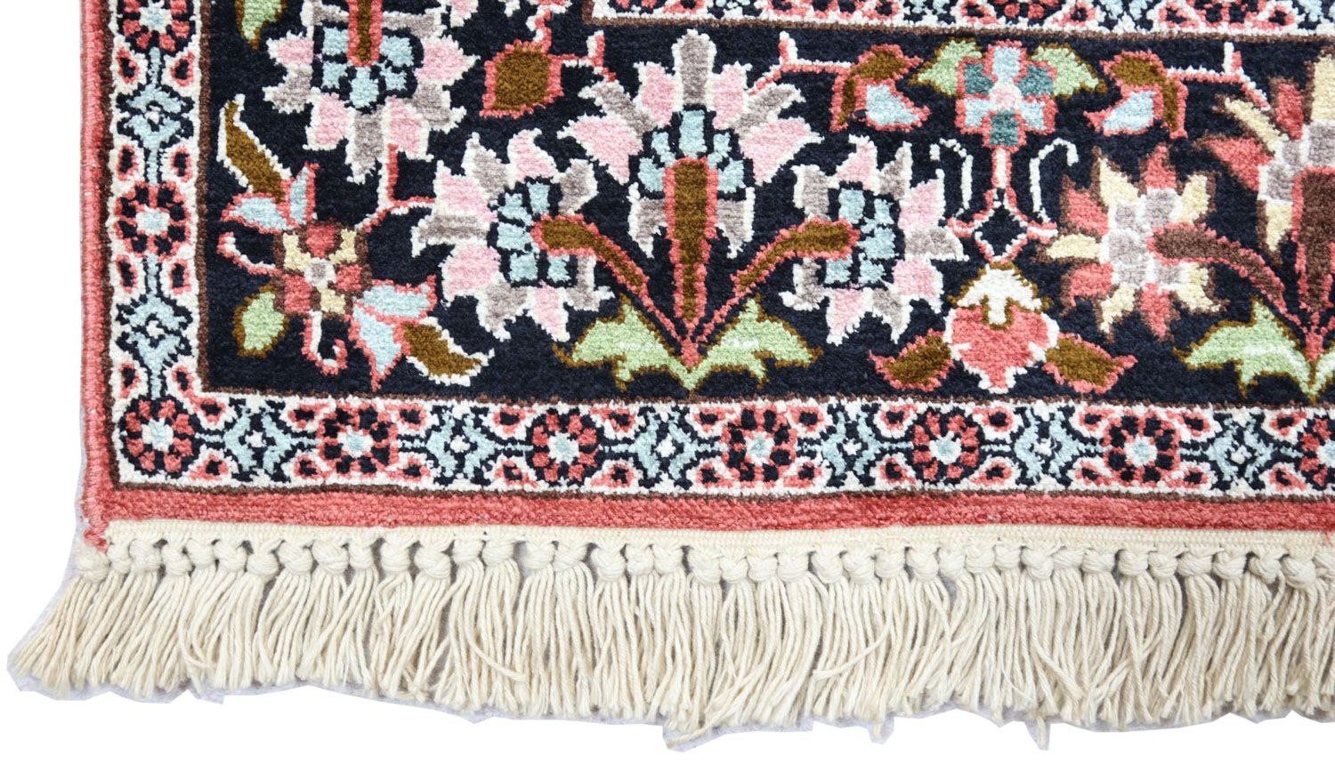 Alfombra de seda - Seda de Cachemira - 152 x 91 cm - rojo oscuro