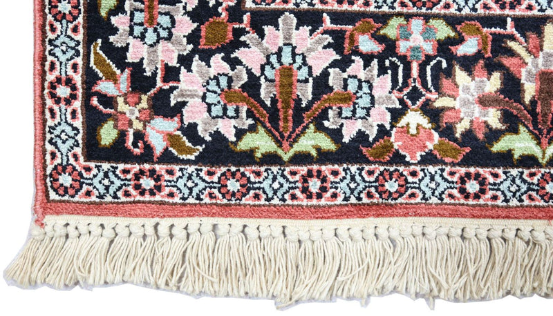 Alfombra de seda - Seda de Cachemira - 152 x 91 cm - rojo oscuro