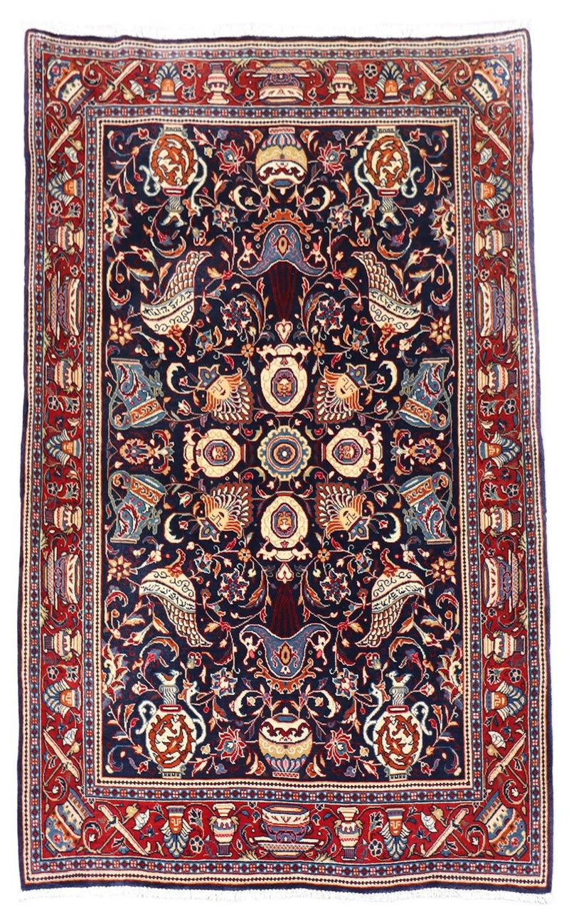 Alfombra persa - Clásica - 164 x 106 cm - azul oscuro