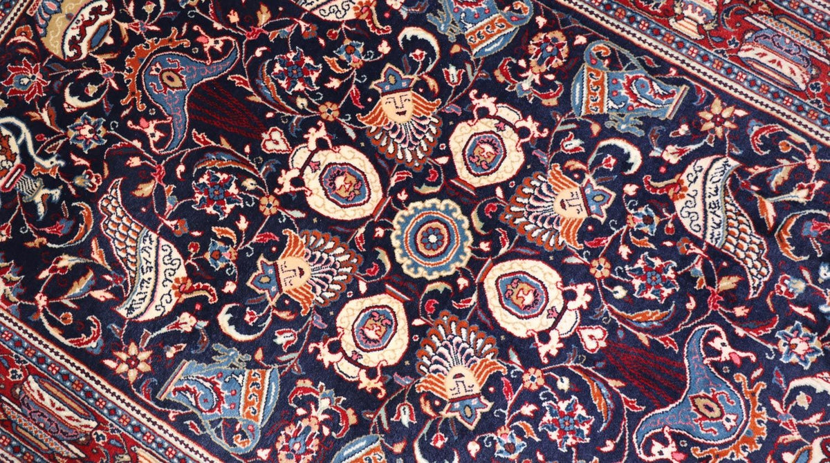 Alfombra persa - Clásica - 164 x 106 cm - azul oscuro