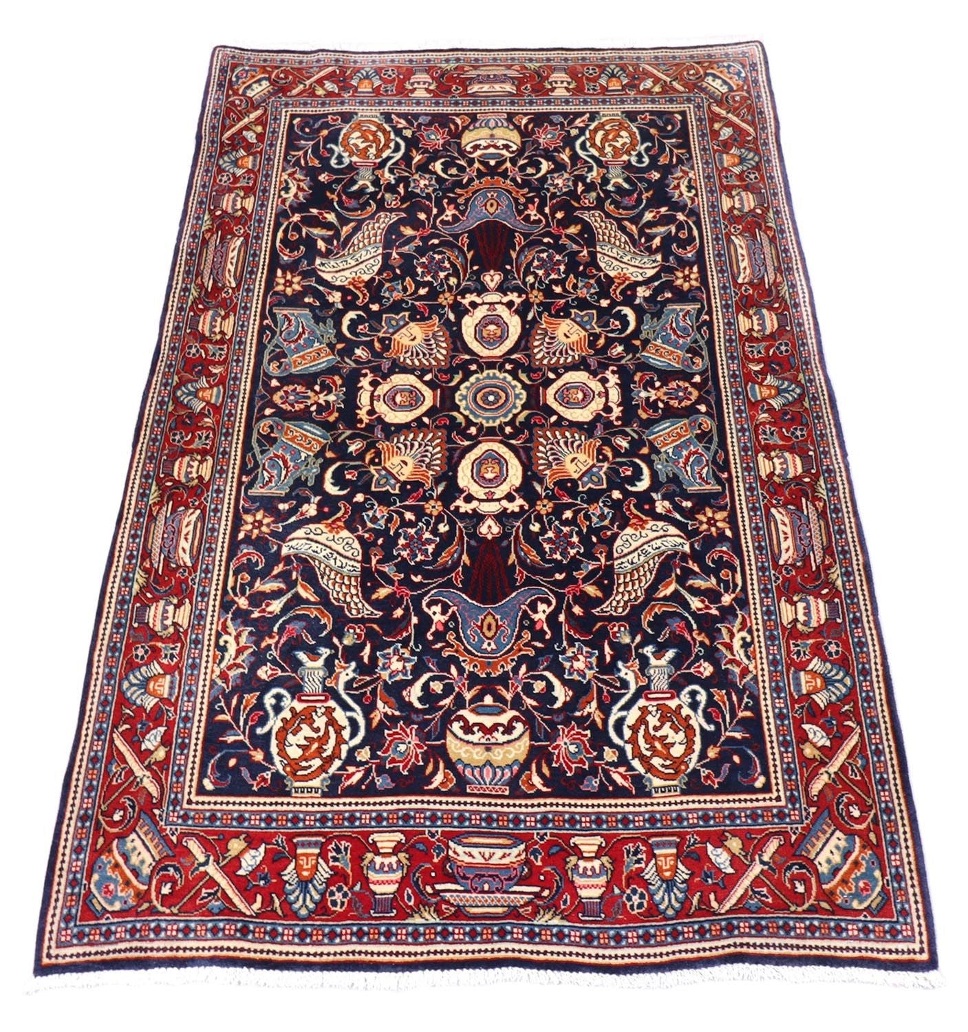 Alfombra persa - Clásica - 164 x 106 cm - azul oscuro