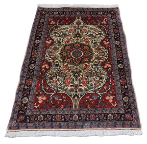 Alfombra persa - Bidjar - 155 x 109 cm - azul oscuro