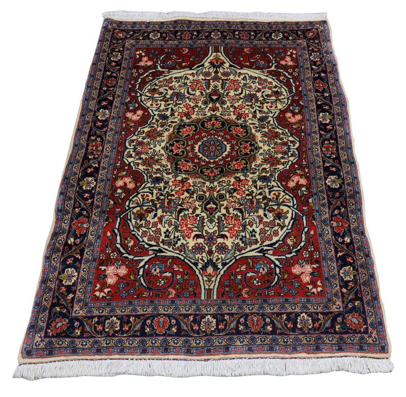 Alfombra persa - Bidjar - 155 x 109 cm - azul oscuro