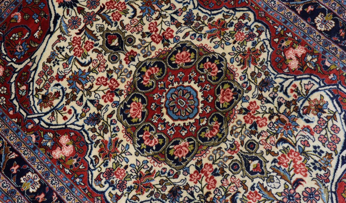 Alfombra persa - Bidjar - 155 x 109 cm - azul oscuro
