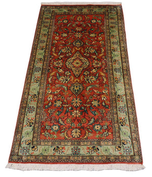 Alfombra de seda - Seda de Cachemira - 153 x 80 cm - rojo