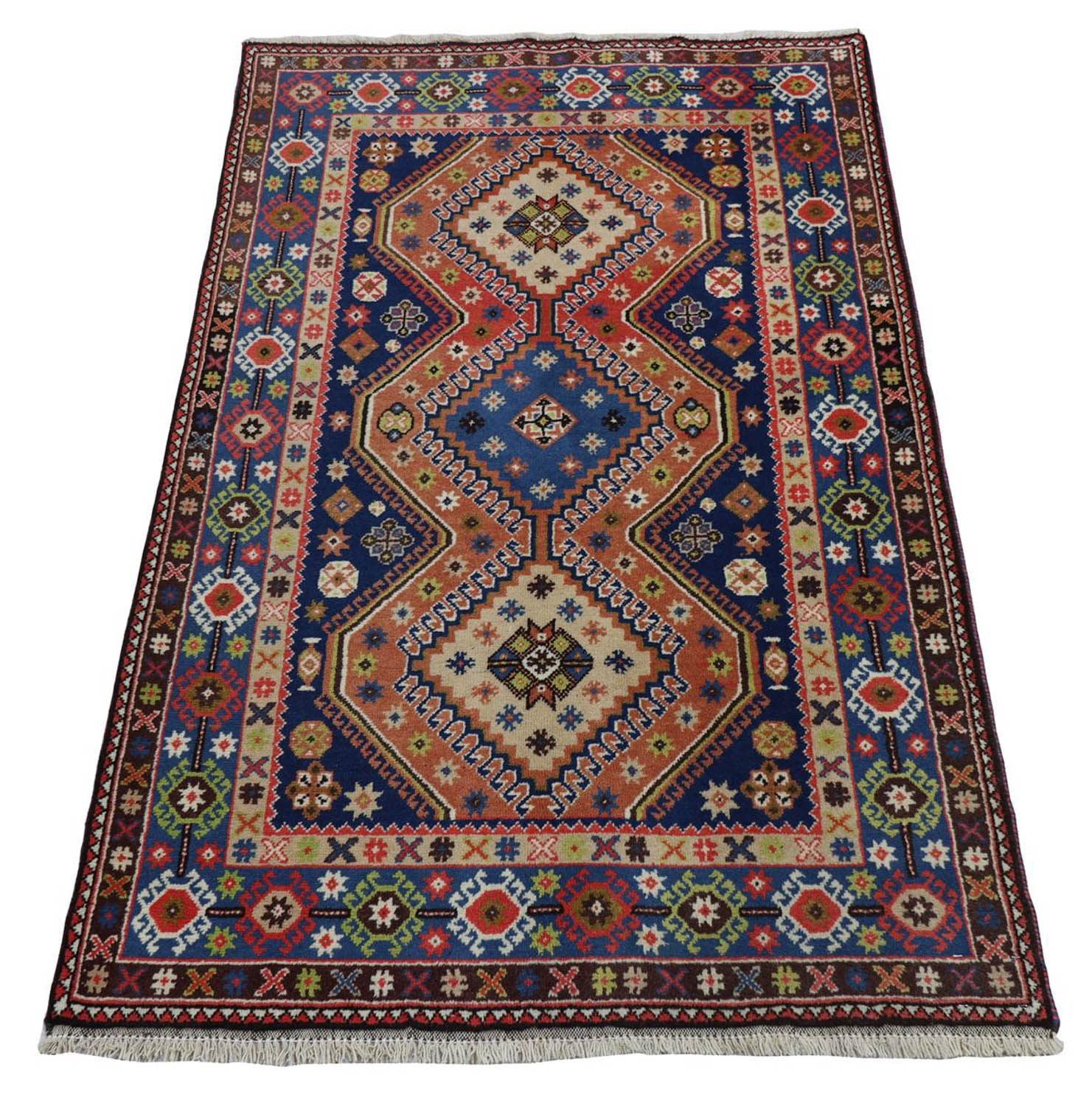 Alfombra persa - Nómada - 162 x 108 cm - azul oscuro