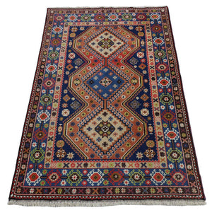 Alfombra persa - Nómada - 162 x 108 cm - azul oscuro